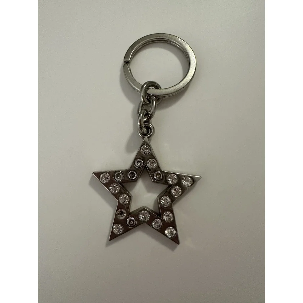 COACH Key Holder Bag Charm Star Shaped Motif Logo Silver Body Only Japan Used